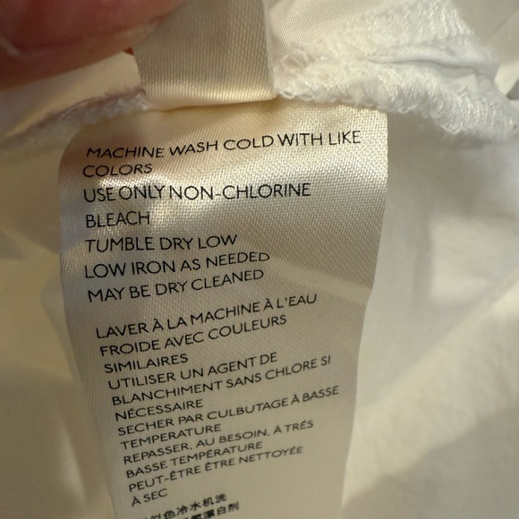 ANTHROPOLOGIE MAEVE Poplin Cotton Bell Sleeve Blouse in White - Picture 6 of 7